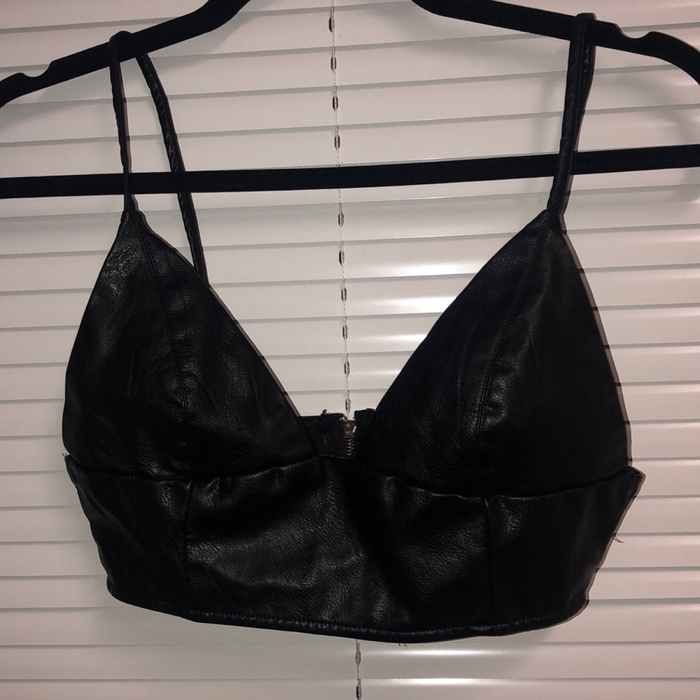 Leather crop top